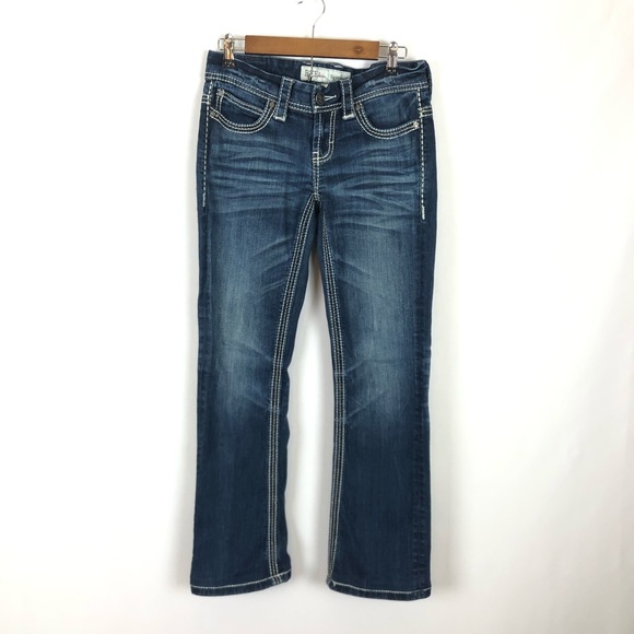 BKE Payton Bootcut Denim Blue Jeans Distressed 26